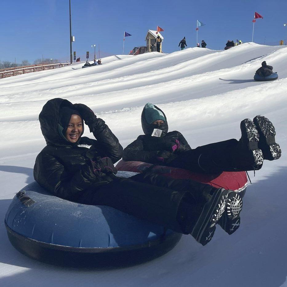 Scarves over headscarves, Muslim women’s outdoors group tackles snow tubing in Minnesota